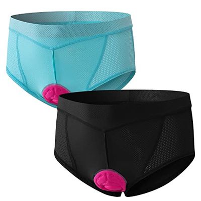 FEIXIANG Pantaloni da Ciclismo da Donna, Pantaloncini da Ciclismo Corti Pantaloncini da Ciclismo Biancheria Intima da Ciclismo con Imbottitura in Gel 4D Traspiranti ad Asciugatura