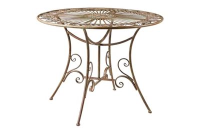 IRON LINE - JULIETTE ROUND GREEN METAL TABLE