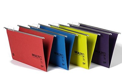 Rexel Multifile Plus, pasta de suspensão, (15 mm, 10 unidades), cores sortidas