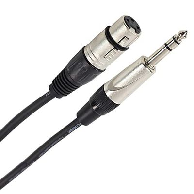 Plugger kabel XLR-stopcontact, stereo jack, 3 m, zwart