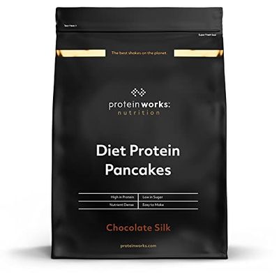 Pancakes Protéinés Diet | Chocolat Onctueux | Encas riche en protéines et faible en sucre | Facile et rapide à préparer | Protein Works | 1kg