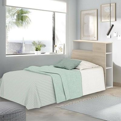 Dmora Fogarolo Headboard, Backrest, Headboard for Bedrooms, Headrest, 23 x 99 cm, H 96 cm, White and Oak