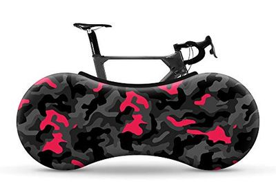 Velo Sock Inpandige fietsenstalling, standaardontwerp „Camo Black-Pink”, ideaal voor 26"-29" fietsen, 3D-stretch, machinewasbaar
