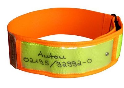 Collar reflectante, amarillo y naranja, talla S/M