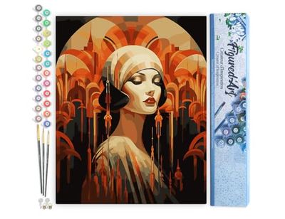 Figured'Art Peinture par Numéro Adulte Femme Art Déco - Activité Manuelle Kit de Loisir Créatif DIY Numéro d'Art Complet - 40x50cm sans châssis en bois