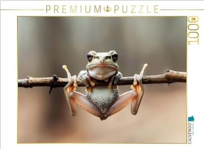 CALVENDO Puzzel Kikker Denkt groot, ook als hij klein is | 1000 stukjes legformaat 64 x 48 cm foto-puzzel voor gelukkige uren
