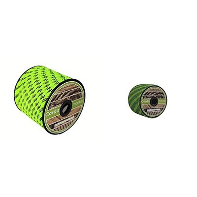 CORDAMARKET 10mm Cuerda driza, Adultos Unisex, Verde Fluor, 25mts & Cordamarket Cuerda driza, Adultos Unisex, Amarillo/Verde, 10mm a 25mts