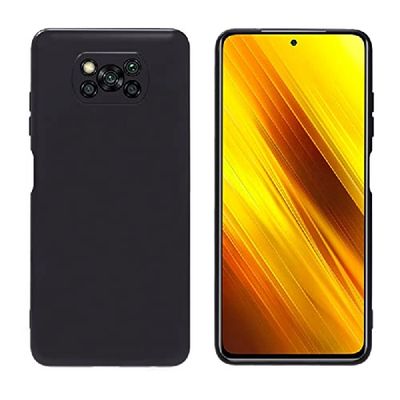 Hoes compatibel met Xiaomi Poco X3 Pro, ultradun, TPU, zacht frame, camerabescherming en schermbescherming, anti-vingerafdruk, volledige bescherming, schokbestendig, zachte telefoonhoes - zwart