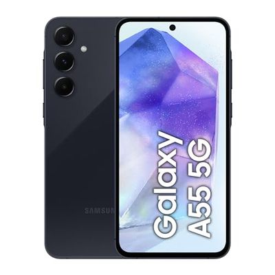 Samsung Galaxy A55 5G, Factory Unlocked Android Smartphone, 128GB, 8GB RAM, 2 day battery life, 50MP Camera, Awesome Navy, 3 Year Manufacturer Extended Warranty (UK Version)