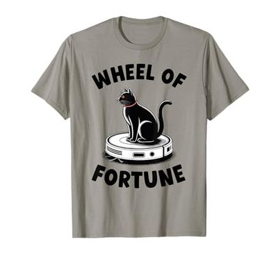 Wheel of Fortune Cat On Robot Vacuum Cleaner Cat T-Shirt