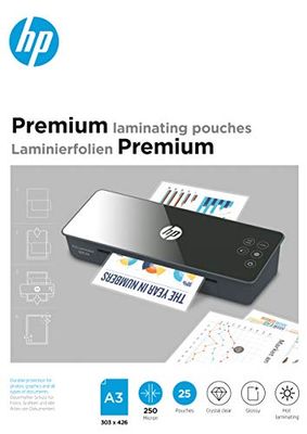 HP Premium Laminating Pouches, A3, 250 Micron, Pack of 25