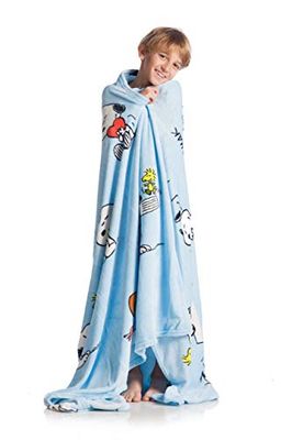 Kanguru Plaid Snoopy Blanket, Super Soft, Mysig, fluffig, Varm, Kasta Fleece Filt Microfiber för Soffa, Sovrum, Soffa, Barn, färg Ljusblå, Storlek 130 x 170 cm