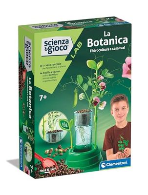 Clementoni - 19377 - Scienza E Gioco Lab - La Botanica - Vaso Idrocoltura, Orto Bambini, Piante da Coltivare, Laboratorio Scientifico 6 Anni, Esperimenti Scienza, Botanico, in Italiano, Made in Italy