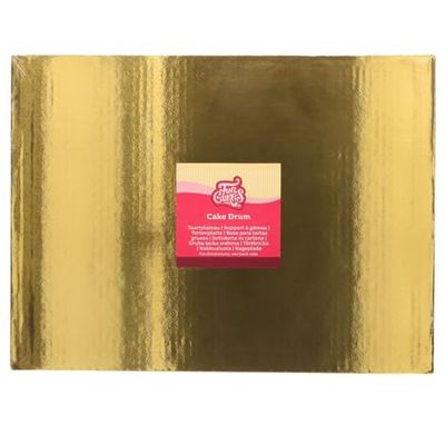 FunCakes Cake Drum rectangular 40,5 x 30,5 cm/20 mm – Gold – Base para tartas gruesas y de varios niveles, para bodas, cumpleaños o fiestas