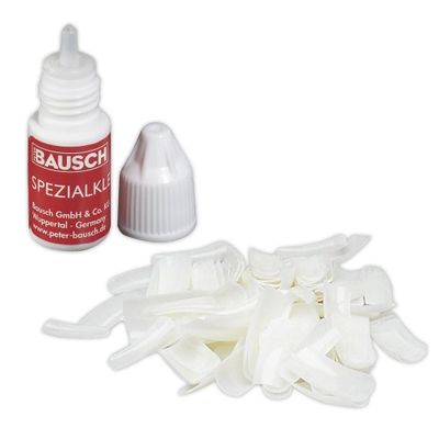 Bausch 0725/10-100/11 - Uñas postizas, 100 piezas, pegamentos para uñas adicional