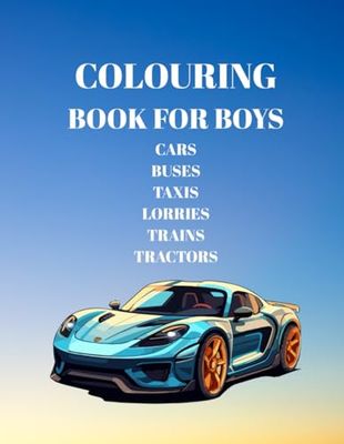 COLOURING BOOK FOR BOYS (CARS,BUSES,TRACTORS)
