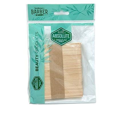 Nano Absolute Barber Mini 50 pezzi spatole in legno per depilazione sopracciglia, rimozione sopracciglia Agda Spatula Dimensioni: 9,3 cm x 1 cm x 0,3 cm