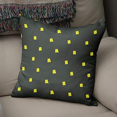 BonaMaison Fundas para Cojínes, Amarillo neón y Humo Funda de Almohada Silla Oficina Cama Decorativa Moderna Decoración del Hogar Habitación, 43x43 Cm - Diseñado y Fabricado en Turquía