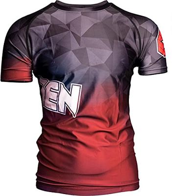 TOP TEN MMA Rash Guard"Prism", röd, S