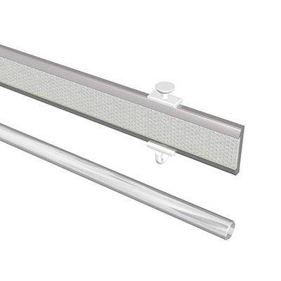 Flair Deco 16071001 0833 riel con Velcro y Peso, 80 cm deseada, Plateado de Aluminio