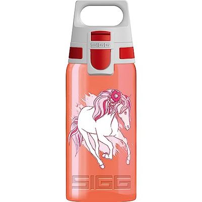 SIGG VIVA ONE kinderdrinkfles (0.5 L), vervuilingsvrije kinderfles met lekvrij deksel, sportdrinkfles voor één hand