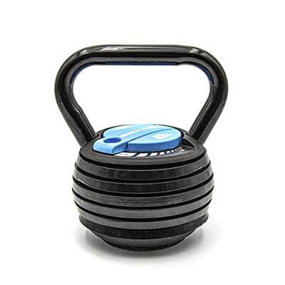 BEHUMAX - Pesa Kettlebell, Pesa Rusa 9kg, discos desmontables de 1 kg a 9 kg, peso regulable, negro, discos de hierro alineado