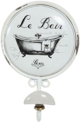 Biscottini Portemanteau mural L12,5 x PR6,5 x H22,5 cm, porte-serviettes de bain, porte-serviettes mural, crochets muraux