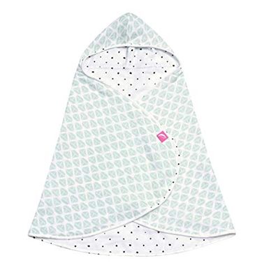 Ręcznik kąpielowy dla niemowląt Öko-Tex Standard 100 z bawełny muślinowej ręcznik z kapturem 65 x 130 cm - statki miętowo-zielony