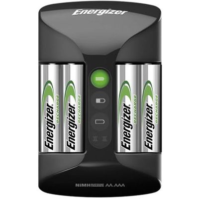 Energizer - Carregador PRO com capacidade de 4 pilhas AA e AAA, 2000 mAh, com indicador de carregamento da pilha, carregamento rápido em 3 e 6 horas