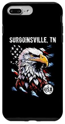 Bandiera degli Stati Uniti con aquila patriottica di Surgoinsville, TN, design vintage Custodia per iPhone 7 Plus/8 Plus