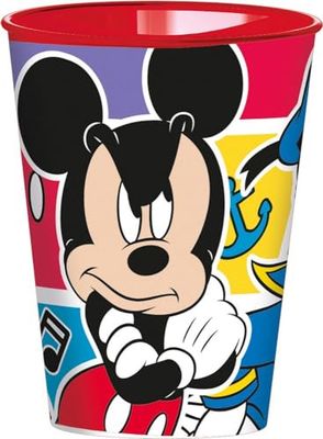 Tasse Disney Mickey Mouse Mickey Mouse Mickey Mouse Donald Duck Pluto rouge pour enfants avec bec verseur, 260 ml, idéale pour boire facilement