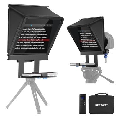 NEEWER X9M Téléprompteur en Alliage d'aluminium pour Appareil Photo Reflex numérique, Compatible avec iOS et Android, Installation Rapide avec télécommande/Application