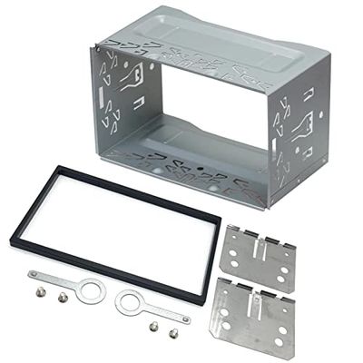 Sound way - Cadre de Montage en Plastique en Fer, Cadre en métal 2 DIN, Fente d'installation Kit de Garniture Radio pour autoradio