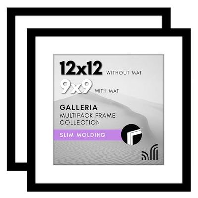 Americanflat Lot de 2 cadres photo de 30,5 x 30,5 cm – Utilisation comme cadre photo de 22,9 x 22,9 cm avec passe-partout ou cadre de 30,5 x 30,5 cm sans passe-partout – Cadre photo de collage avec