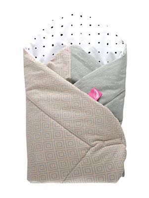 Enslagsfilt, babyhörn, babynest med KOKOS-inlägg, med antiallergisk fyllning, Eko-Tex Standard 100 – kvadratisk aprikos