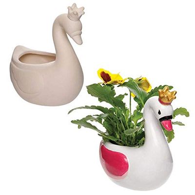Baker Ross AX826 Zwaan Princes Bloempotten - Pak Van 2, Ontwerp Ons Eigen Keramische Kunst En Ambacht Projecten Voor Kinderen