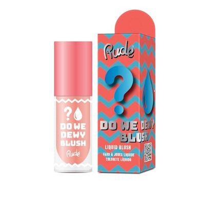 RUDE - Do We Dewy Liquid Blush | Natural and Radiant Glow | Lightweight and Fast-Absorbing Formula | Liquid Texture for Easy Application | Fresh and Luminous Cheeks, Coral, 1 g