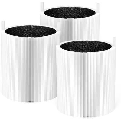 XBWW Blue Pure 511 Lot de 3 filtres de rechange pour purificateur d'air Blueair Blue Pure 511, filtre 2 en 1 H13 True HEPA et filtre à charbon actif