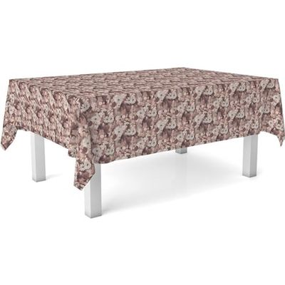 ECOMMERC3 Nappe en Toile cirée rectangulaire Taille 200x140 cm - Style, durabilité et Facile d'entretien pour Votre Table - Nappe en Toile cirée Anti-Taches et imperméable TAJO Brun