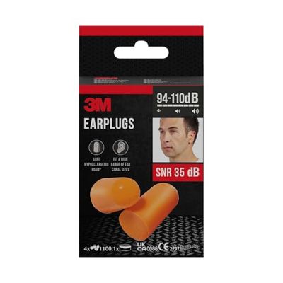 3M 1100C4 Tampões para os ouvidos com caixa de armazenamento, conjunto de 4 x 2 unidades (8 unidades)
