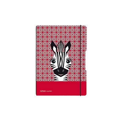 heritz 50039838 - Quaderno flessibile, formato A6, 40 fogli a punta, motivo: animali di zebra, 1 pezzo