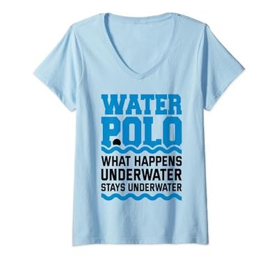 Mujer Waterpolo Qué sucede bajo el agua Cotización Waterpolo Jugador Camiseta Cuello V