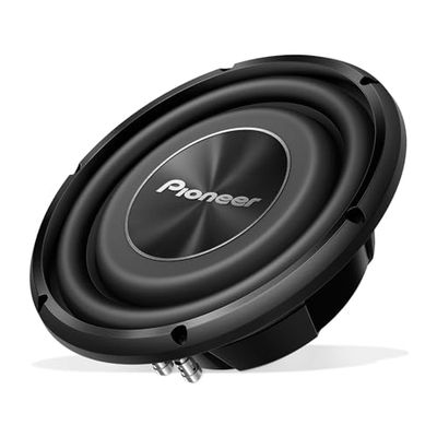 Pioneer TS-A2500LS4 Passieve subwoofer, krachtige subwoofer met 1200 W maximaal vermogen, 25 cm, 67 mm inbouwdiepte, IMPP-membraan, continu uitgangsvermogen 300 W, zwart