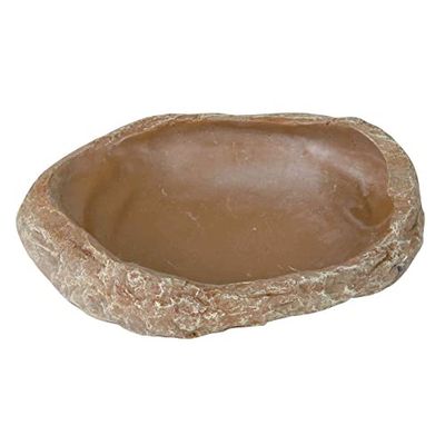 Trixie Ciotola per Acqua e Cibo per rettili Steppa, Decorazione Roccia, 15 x 3,5 x 12 cm