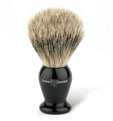 Edwin Jagger 1EJ946 I Migliori Capelli Classici Di Tasso Pennello Da Barba Esfoliante Per Crema Da Barba O Sapone Da Barba Per Uomini E Donne (Imitazione Ebano)