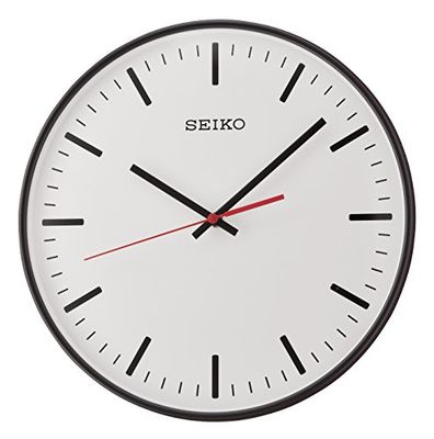 Seiko Reloj de Pared Negro plástico segundero rastrero QXA701K, Negro, 29.9 x 29.9 x 4.6, Moderno