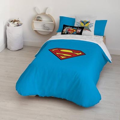 BELUM | Superman Duvet Cover | Superman Model Duvet Cover | Duvet Cover with Buttons | Duvet Cover 100% Cotton | Duvet Cover (Bed of 105 (180 x 240 cm))