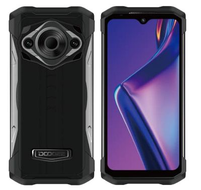 DOOGEE S98 Pro, Helio G96 8/256GB, potrójna kamera 48MP (20MP IR Noc,Android 12 wodoodporny IP68, FHD + 6,3", bezprzewodowe ładowanie NFC, czarny