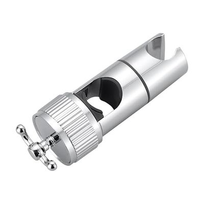 elzle Supporto Soffione Doccia, Regolabile Universale Supporto Doccia con 2 ganci per Asta Doccia da 16-28 mm, ABS Cromato,Senza Forare Installazione Facile
