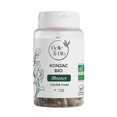 BELLE & BIO SATIÉTÉ & CURE MINCEUR - Konjac Bio certifié Ecocert - 120 gélules - Complément Alimentaire BELLE&BIO - Fabriqué en France